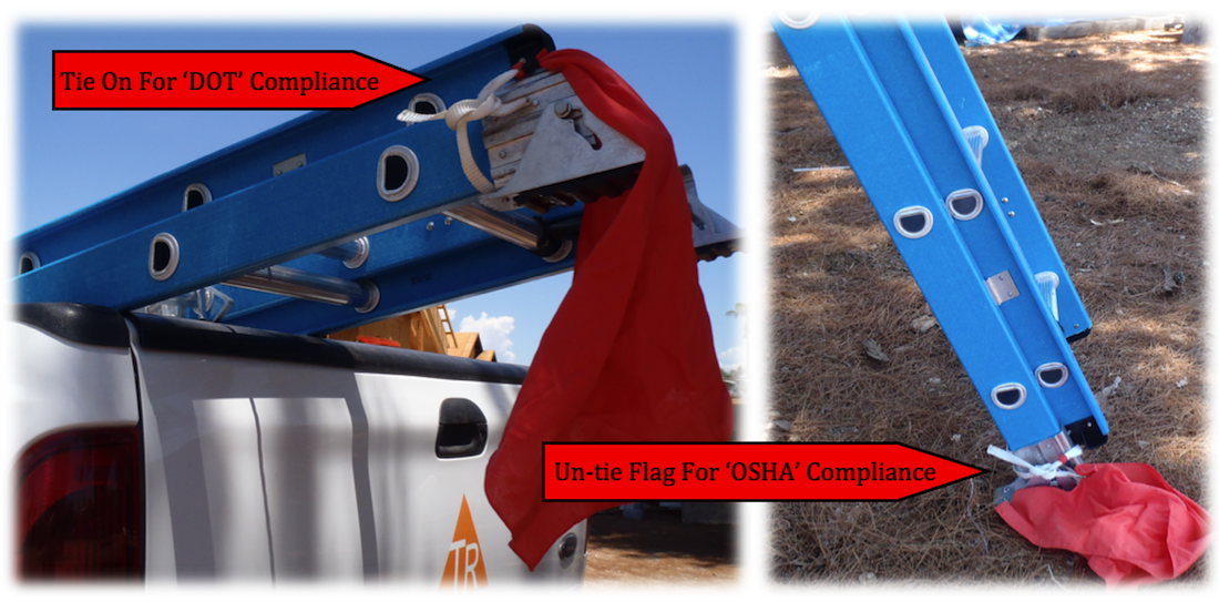 Tie on - Tie off DOT flag Not untied Eposes You To Huge OHSA fine